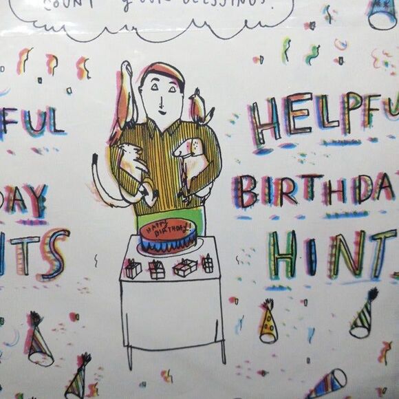 Vintage American Greetings Helpful Birthday Hints Gift Wrap Sheets-Funny-NEW - Picture 6 of 7